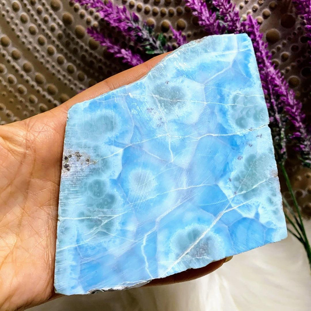 High Grade! Ocean Blue Larimar Large Unpolished Display Specimen From The Dominican Republic - Earth Family Crystals