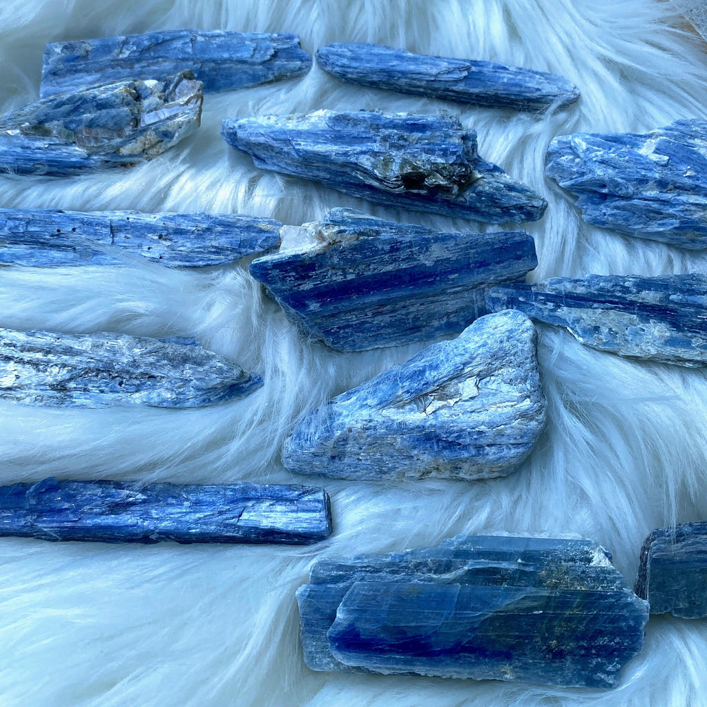 Set of 2 Blue Kyanite Natural Points- Locality: Brazil - Earth Family Crystals