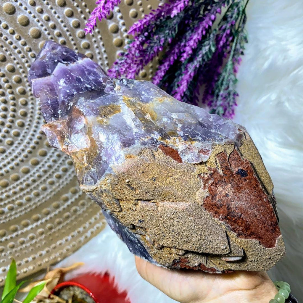 Massive & Spectacular 2.5kg Auralite-23 Elestial Red Hematite Capped Power Point ~ Locality: Ontario, Canada - Earth Family Crystals