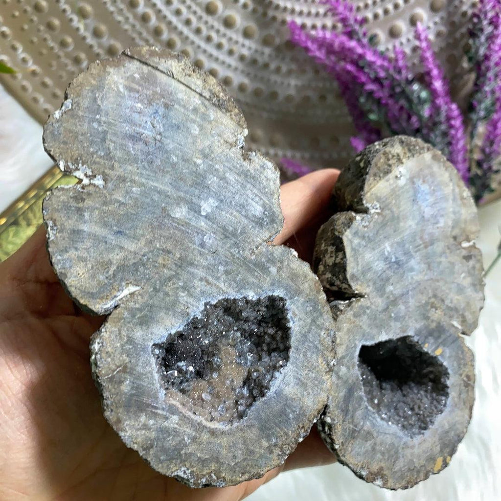 Incredible Big Chunky Agate Nodule Matching Geode Pair From Arizona, USA - Earth Family Crystals