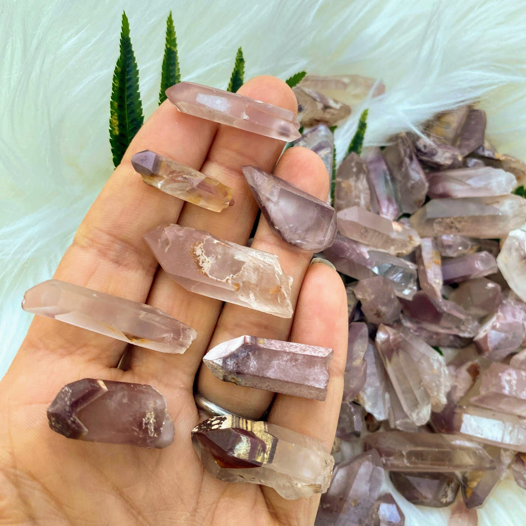 Set of 8 Lithium Quartz Natural Points from Brazil~ Perfect for Crystal grids! - Earth Family Crystals