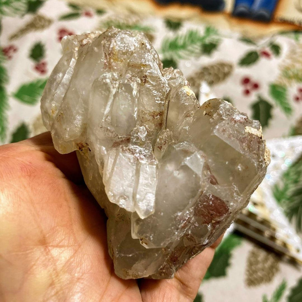 Clear Quartz Double Terminated Cluster With Inclusions - Earth Family Crystals