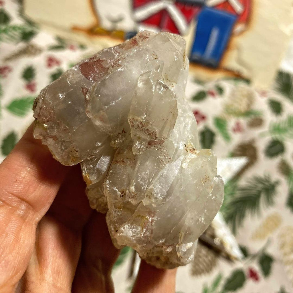 Clear Quartz Double Terminated Cluster With Inclusions - Earth Family Crystals