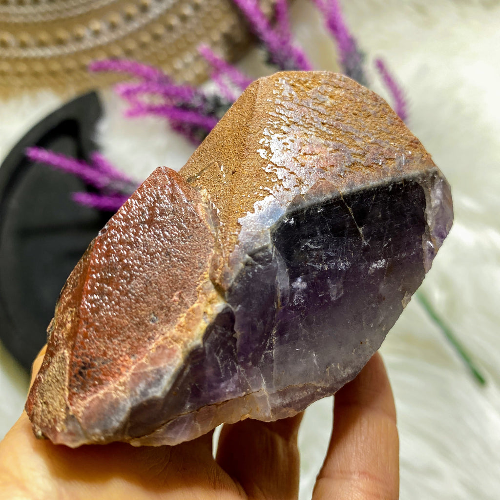Record Keepers! Genuine Auralite-23 Large Elestial Mountain With Red Hematite Points From Canada - Earth Family Crystals