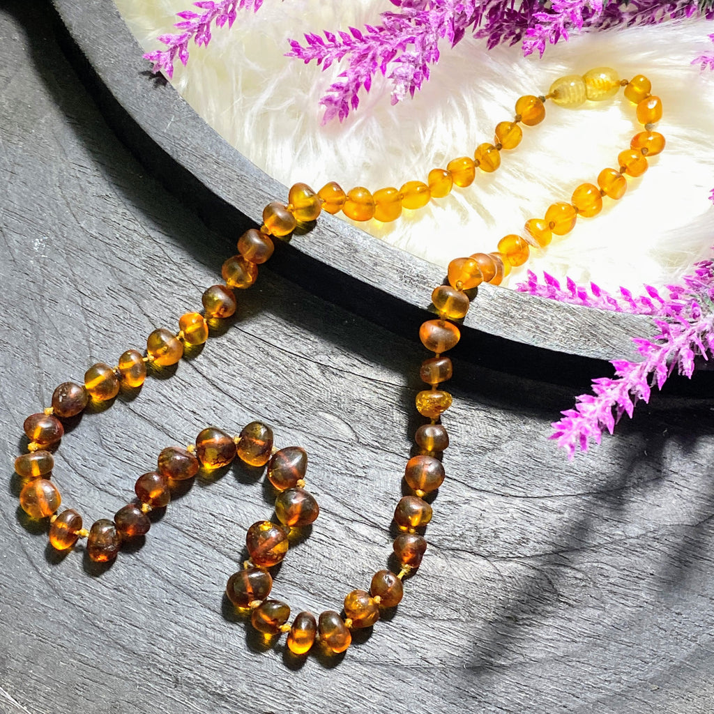 Reserved For Sandy Lithuanian Baltic Amber Polished Multi Color With Screw Clasp 17" - Earth Family Crystals