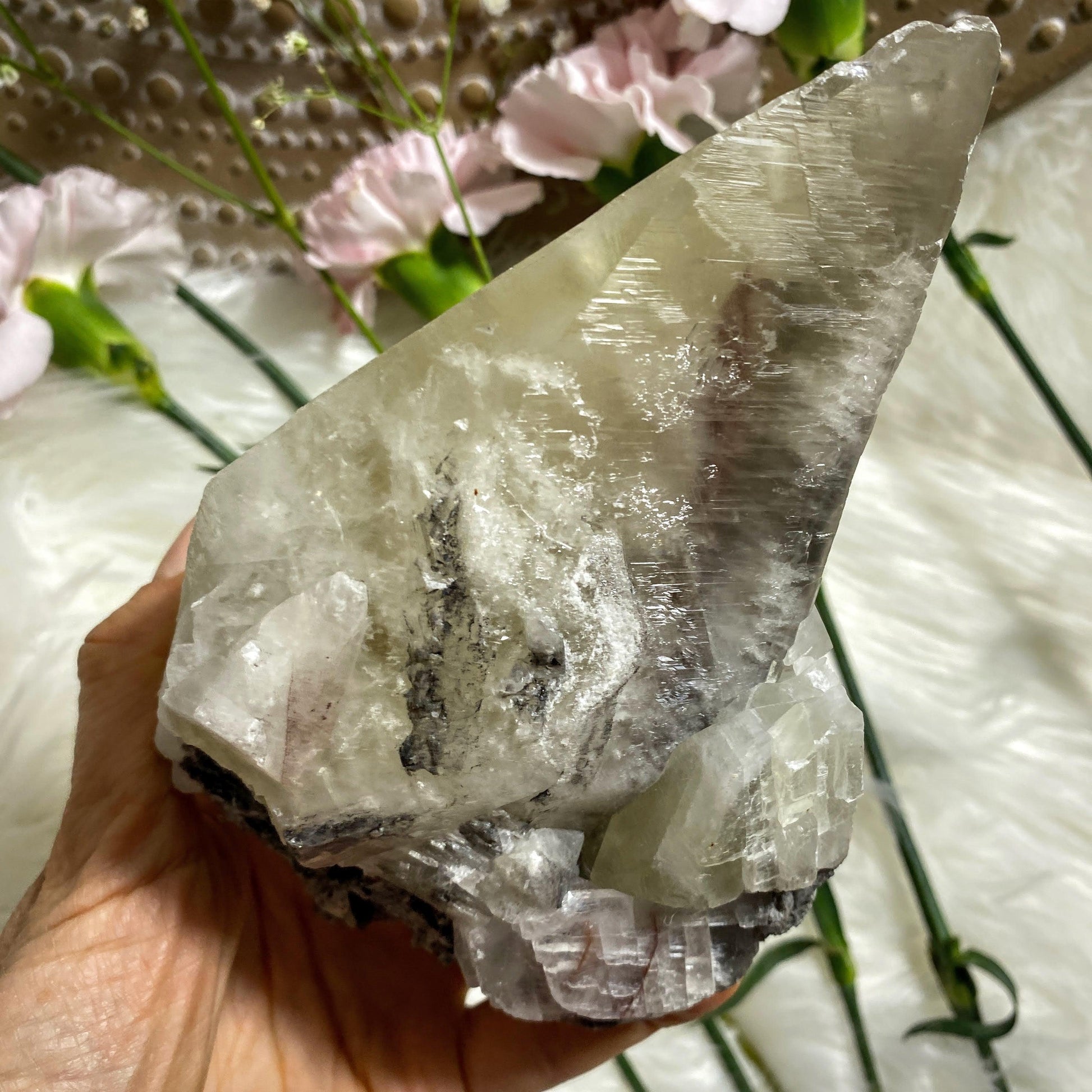 XL Stellar Beam Calcite Unique Natural Specimen From Mexico - Earth Family Crystals