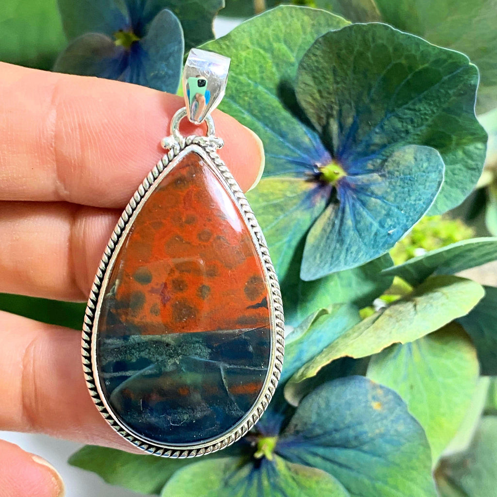 Gorgeous Bloodstone Pendant in Sterling Silver ( Includes Silver Chain) #3 - Earth Family Crystals