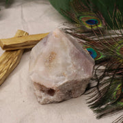 Beautiful Pink Lavender Amethyst Point with Sparkling Druze  ~ Grid Focal Point for Healing Energies - Earth Family Crystals