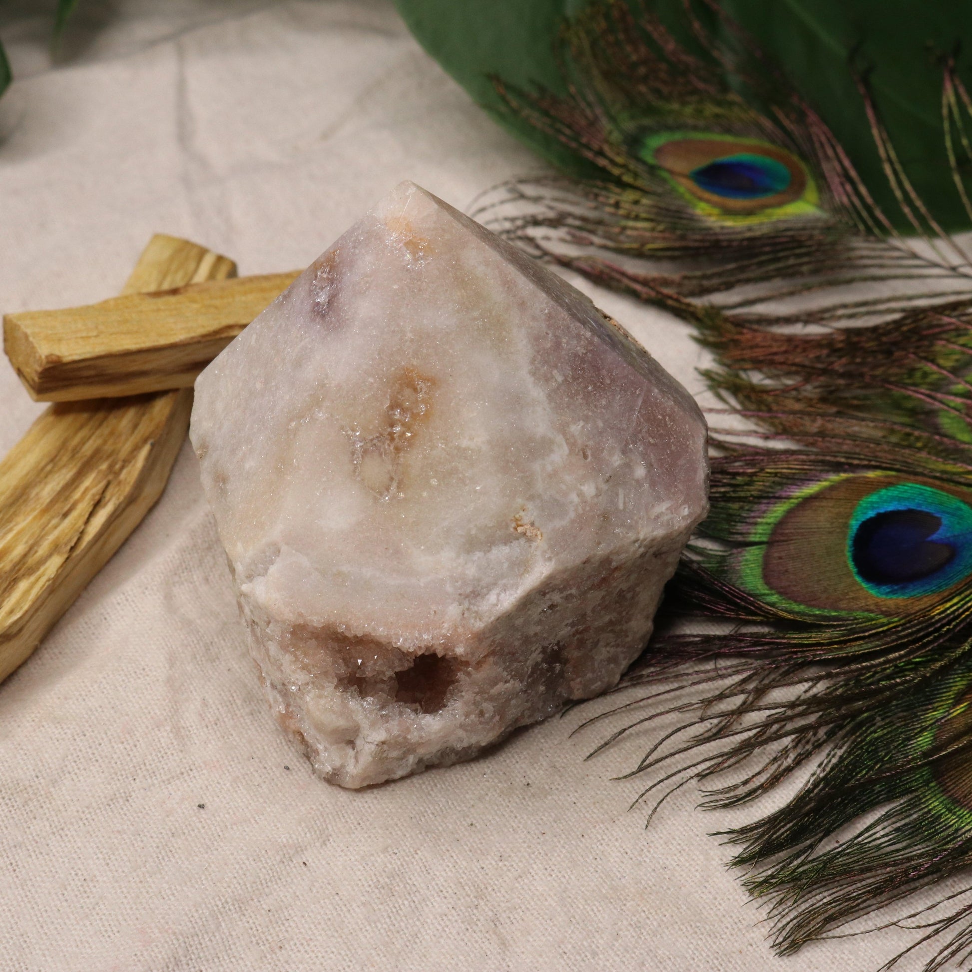 Beautiful Pink Lavender Amethyst Point with Sparkling Druze  ~ Grid Focal Point for Healing Energies - Earth Family Crystals