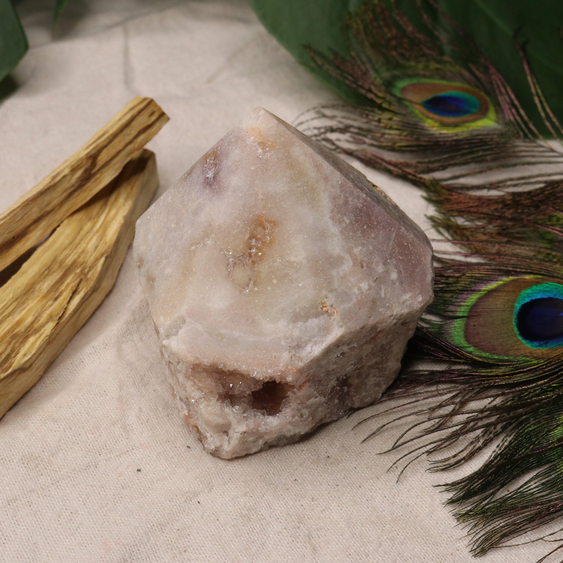 Beautiful Pink Lavender Amethyst Point with Sparkling Druze  ~ Grid Focal Point for Healing Energies - Earth Family Crystals