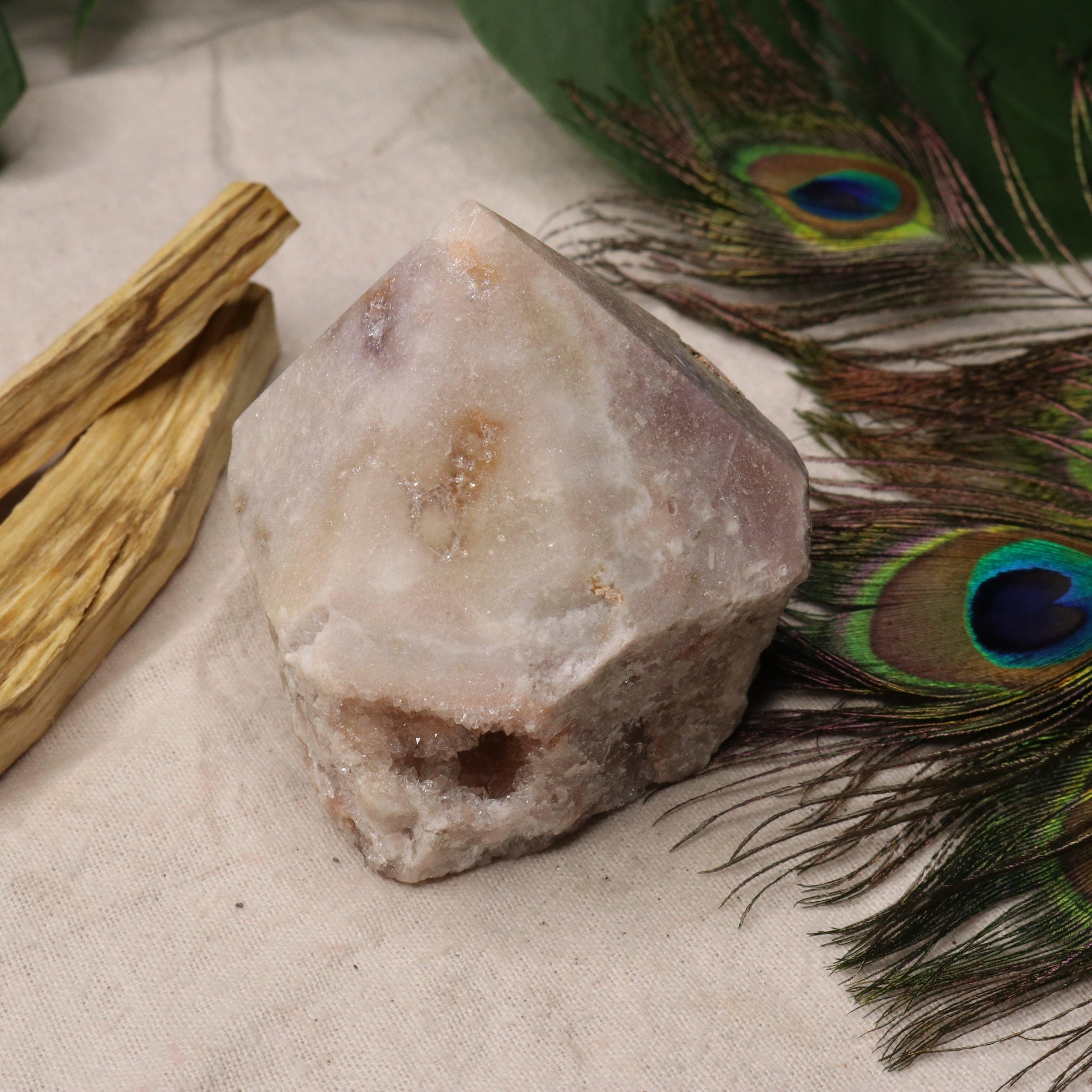 Beautiful Pink Lavender Amethyst Point with Sparkling Druze  ~ Grid Focal Point for Healing Energies - Earth Family Crystals