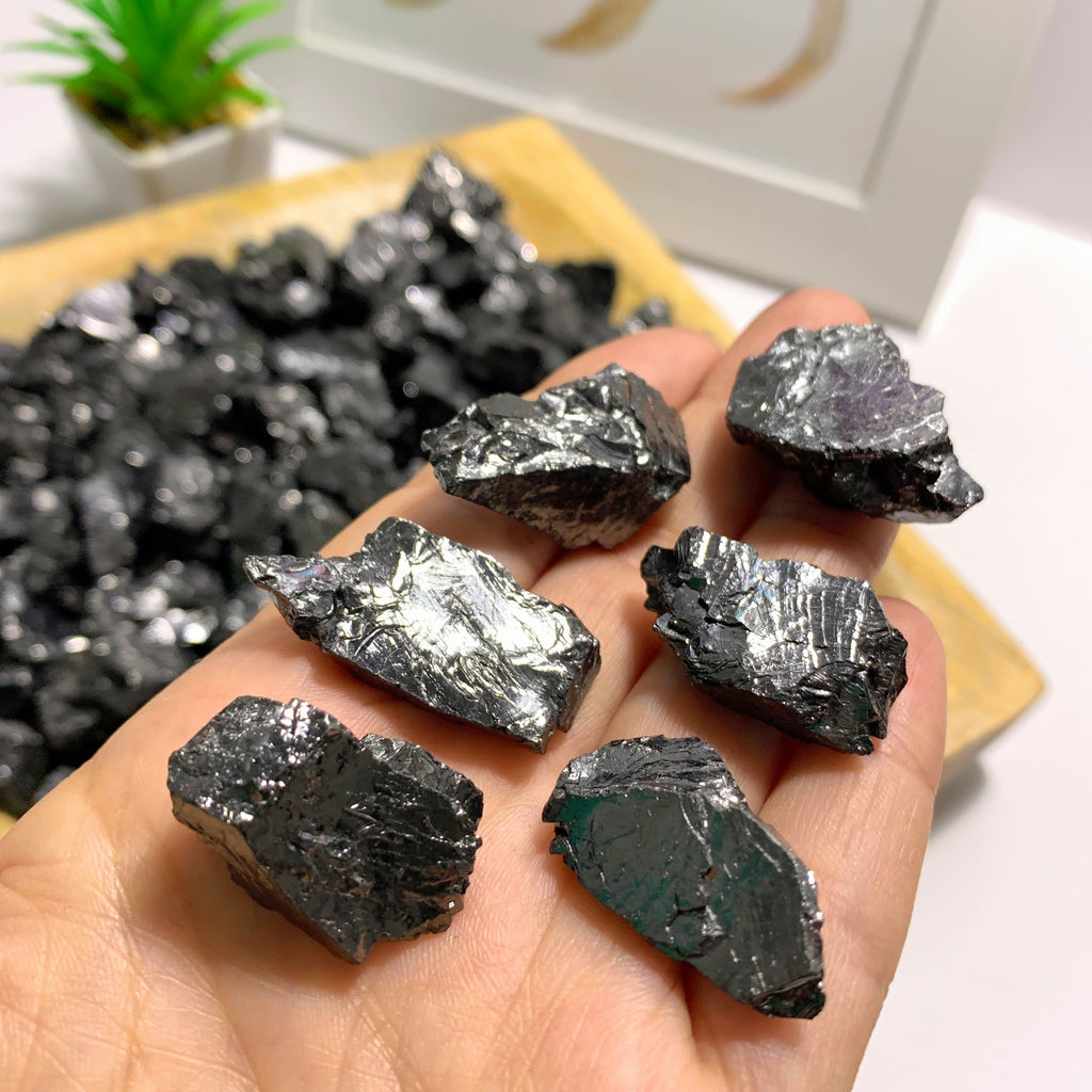 Set of 6 ~ Emf Protective Noble (Elite) Shungite Natural Crystals From Russia - Earth Family Crystals