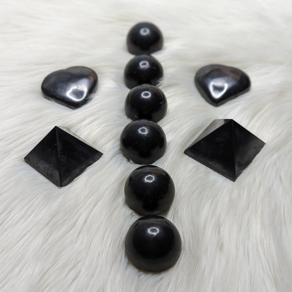 EMF Protection~One Polished Shungite Small Sphere - Earth Family Crystals