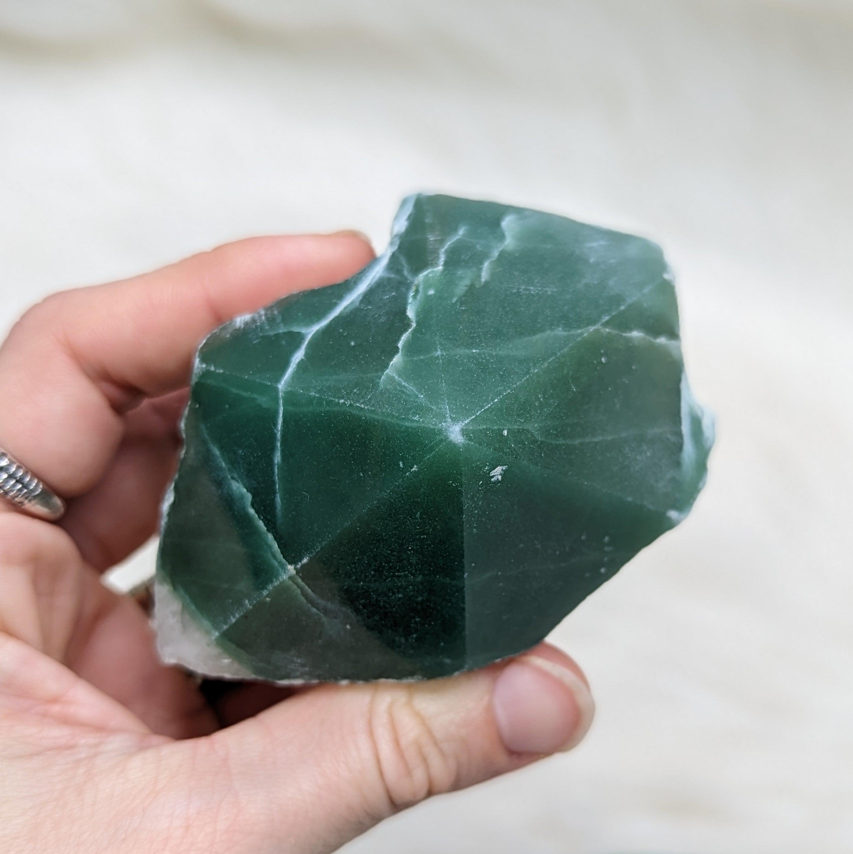 Dark Green Aventurine Polished Generator Point #2 - Earth Family Crystals