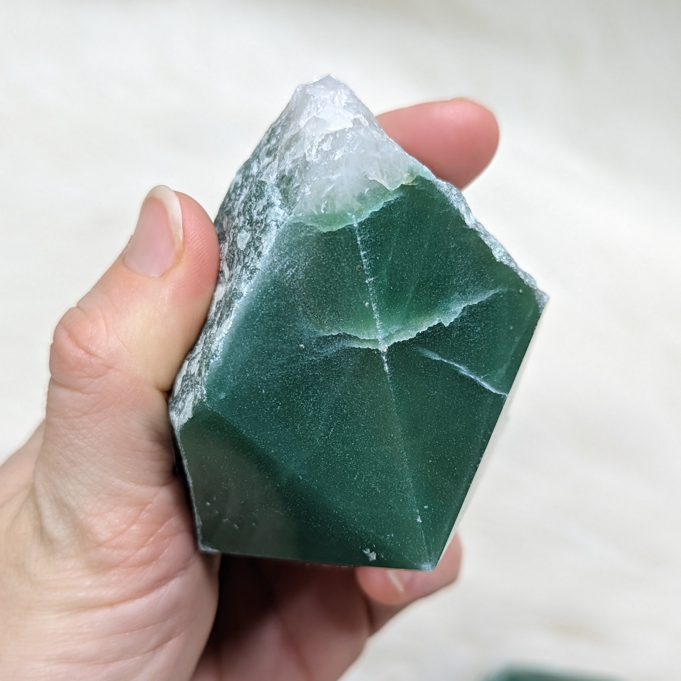 Dark Green Aventurine Polished Generator Point #2 - Earth Family Crystals