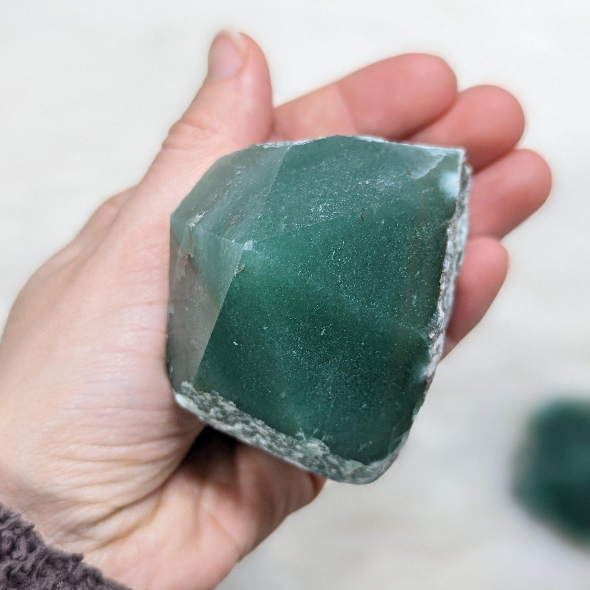 Dark Green Aventurine Polished Generator Point #3 - Earth Family Crystals