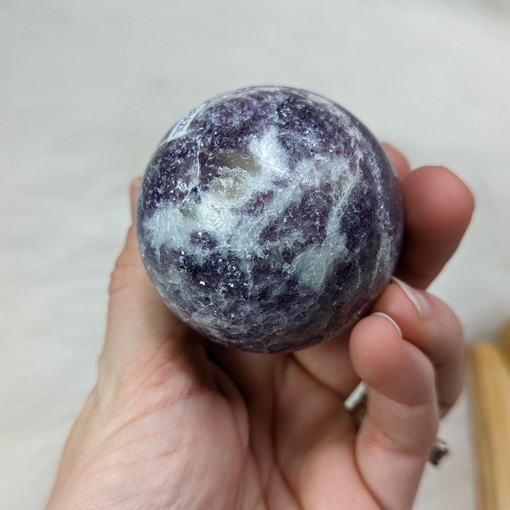 ONE Calming, Sparkling Lepidolite Sphere ~ Size 2 - Earth Family Crystals