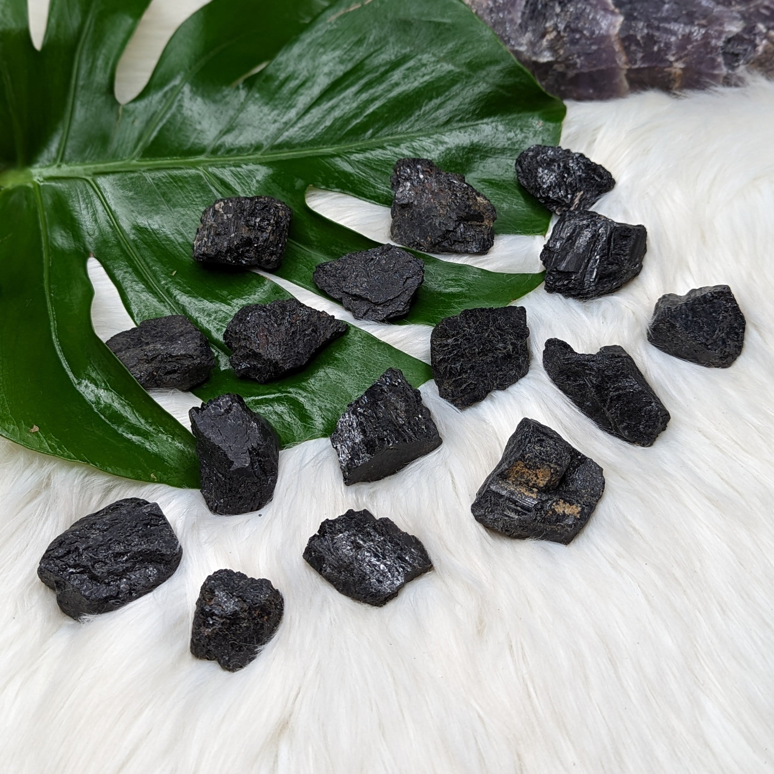 Black Tourmaline Chunky Stones ~ Sets of 4 - Earth Family Crystals