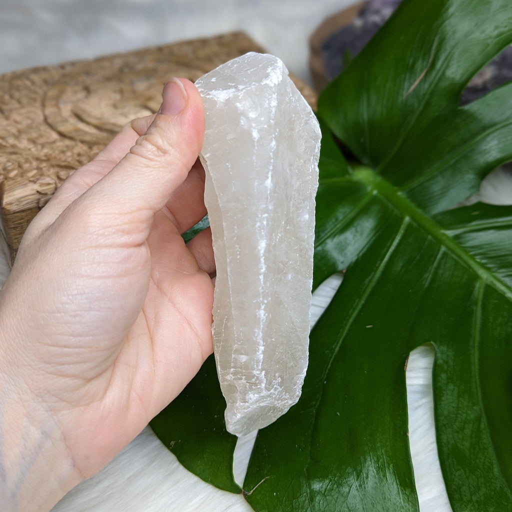 Chunk of Ice White Calcite Specimen from Mexico - Earth Family Crystals