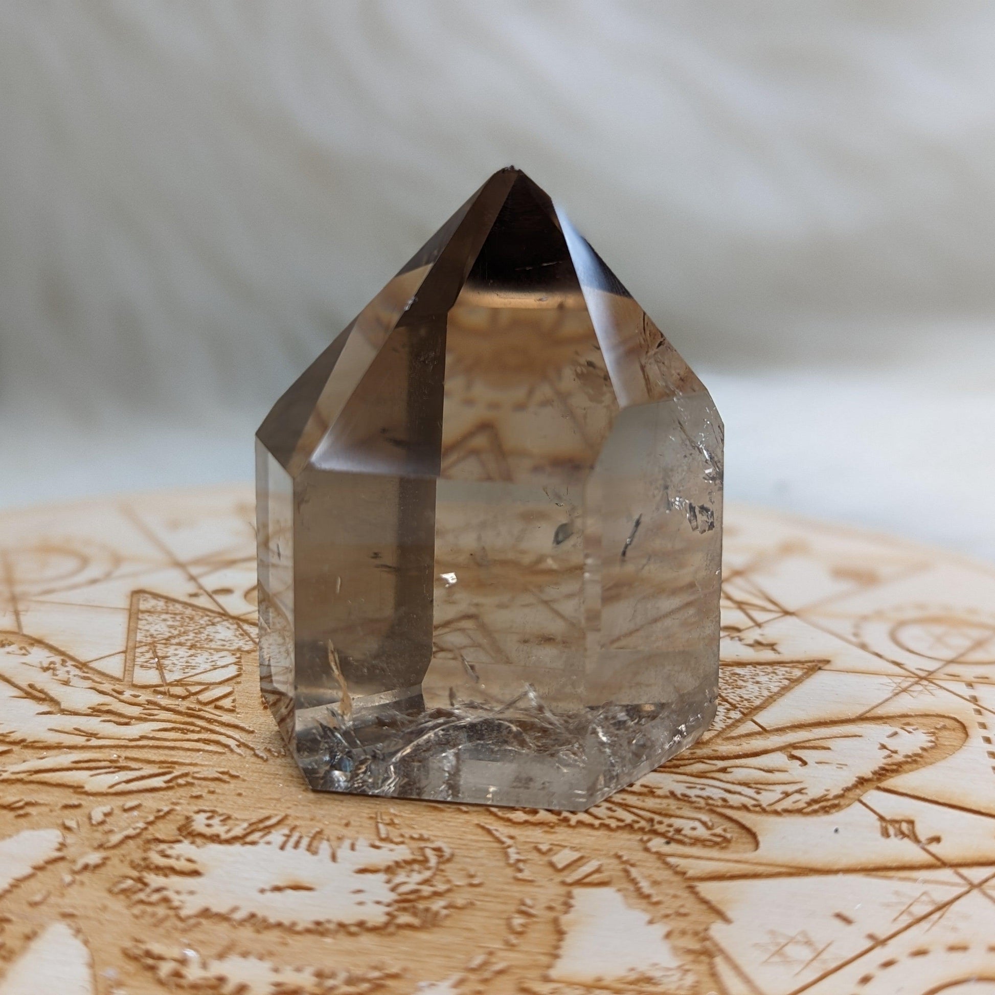 Stunning Clear Smoky Quartz Polished Point ~ Protective and Grounding Display Point ~ - Earth Family Crystals