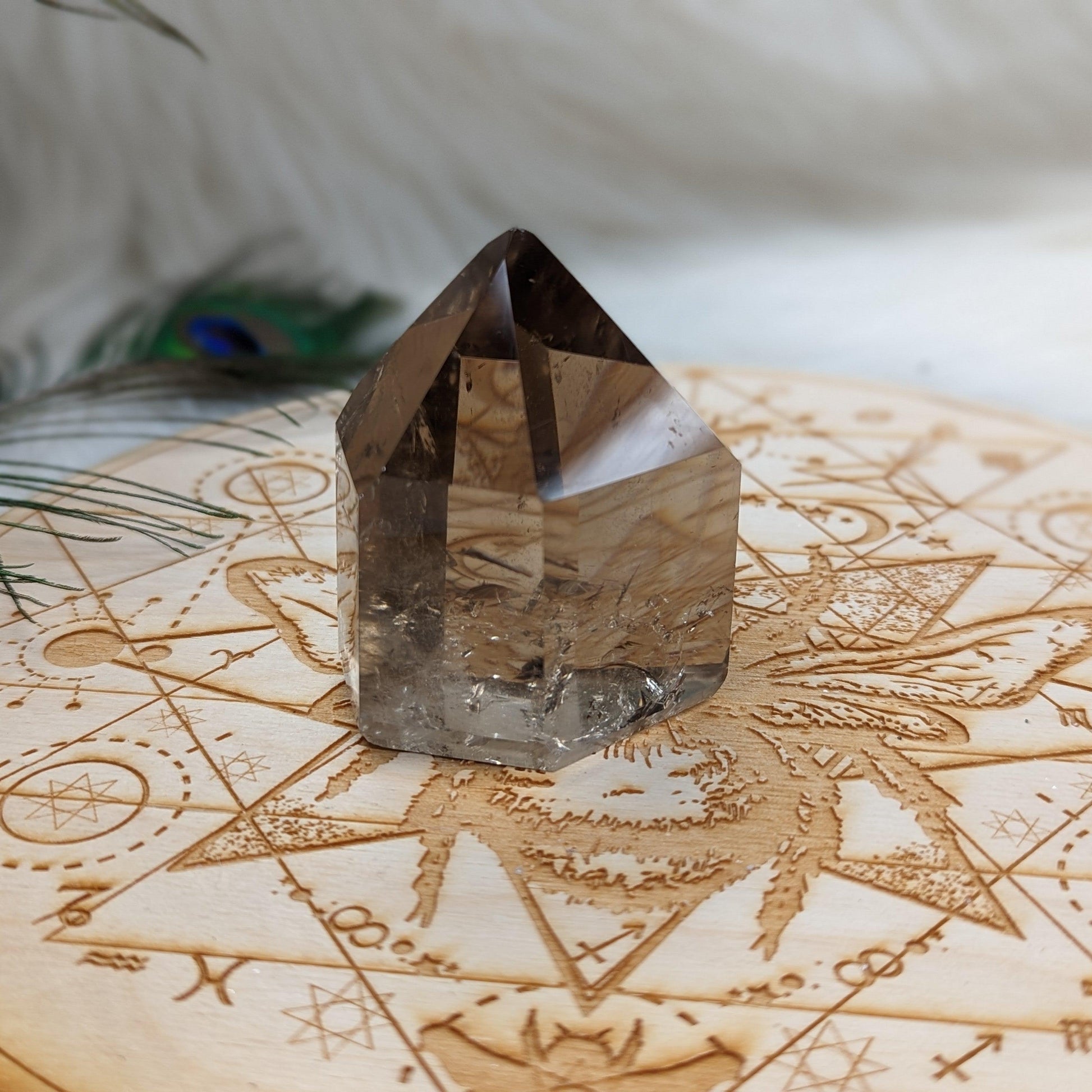 Stunning Clear Smoky Quartz Polished Point ~ Protective and Grounding Display Point ~ - Earth Family Crystals