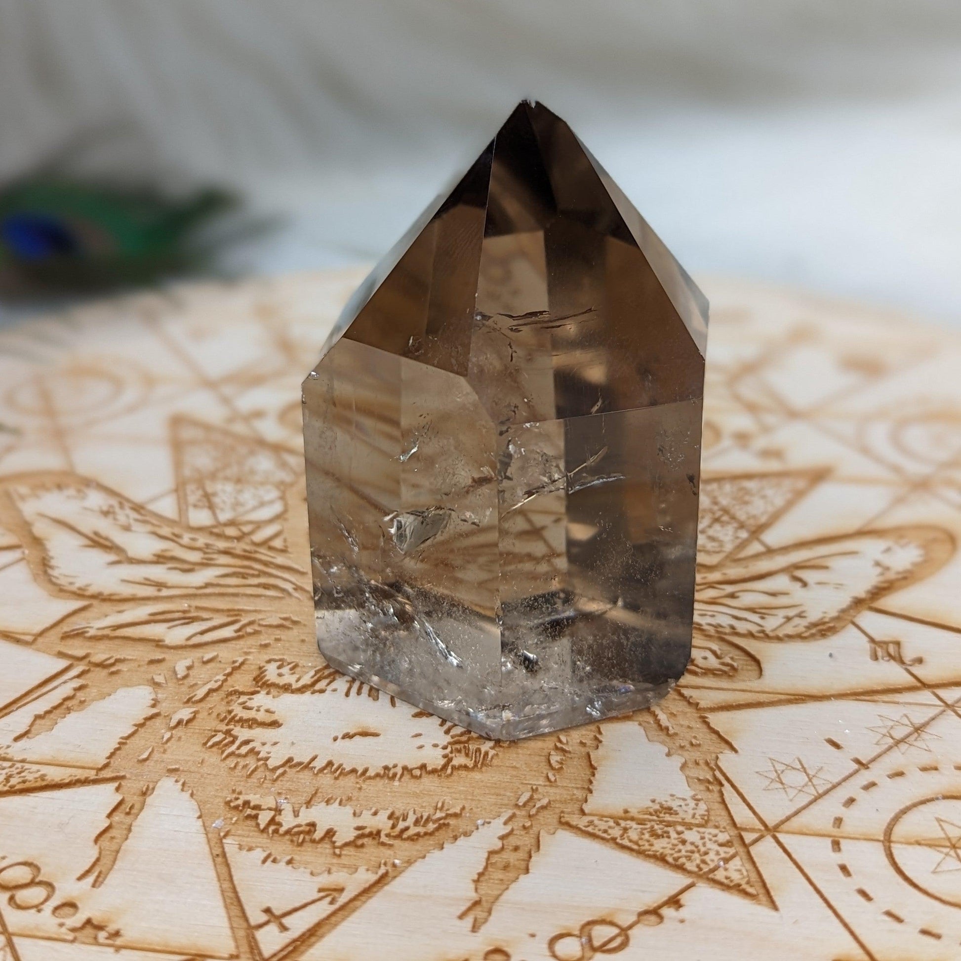 Stunning Clear Smoky Quartz Polished Point ~ Protective and Grounding Display Point ~ - Earth Family Crystals