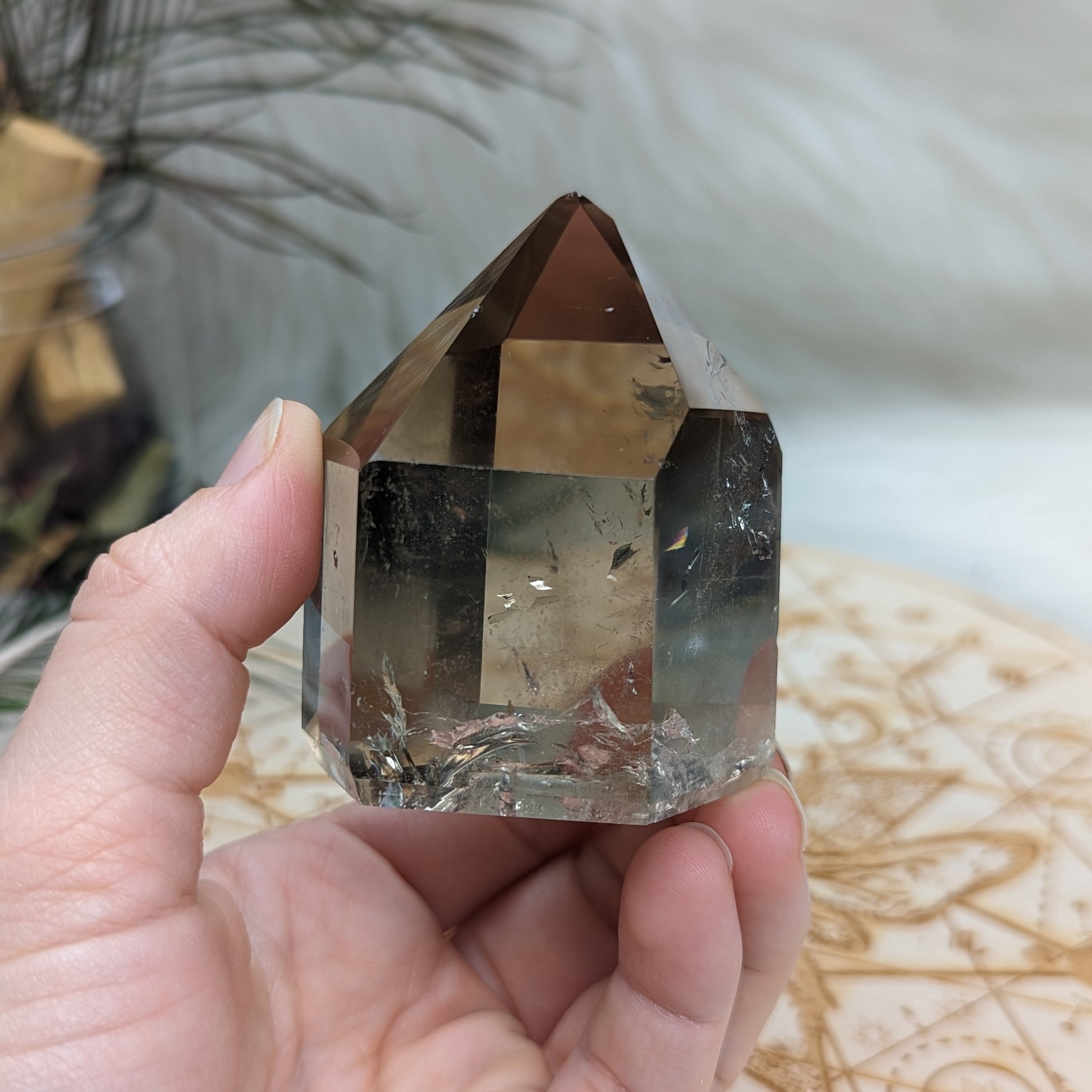 Stunning Clear Smoky Quartz Polished Point ~ Protective and Grounding Display Point ~ - Earth Family Crystals