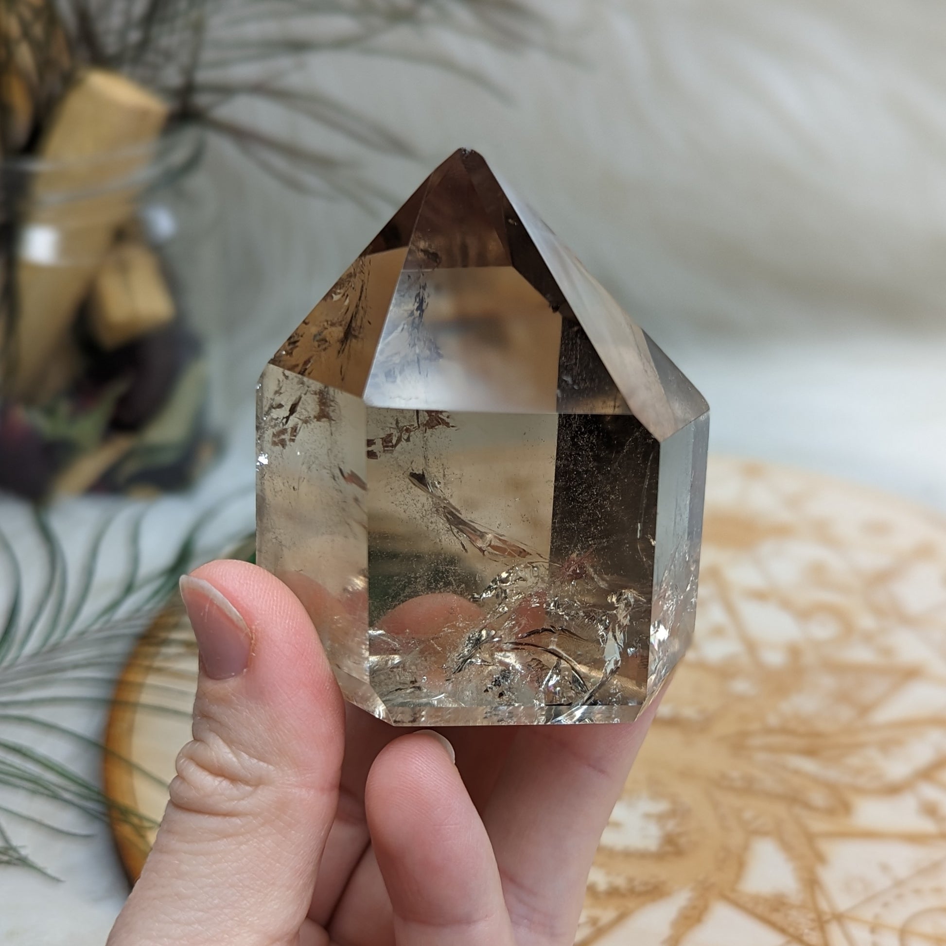 Stunning Clear Smoky Quartz Polished Point ~ Protective and Grounding Display Point ~ - Earth Family Crystals