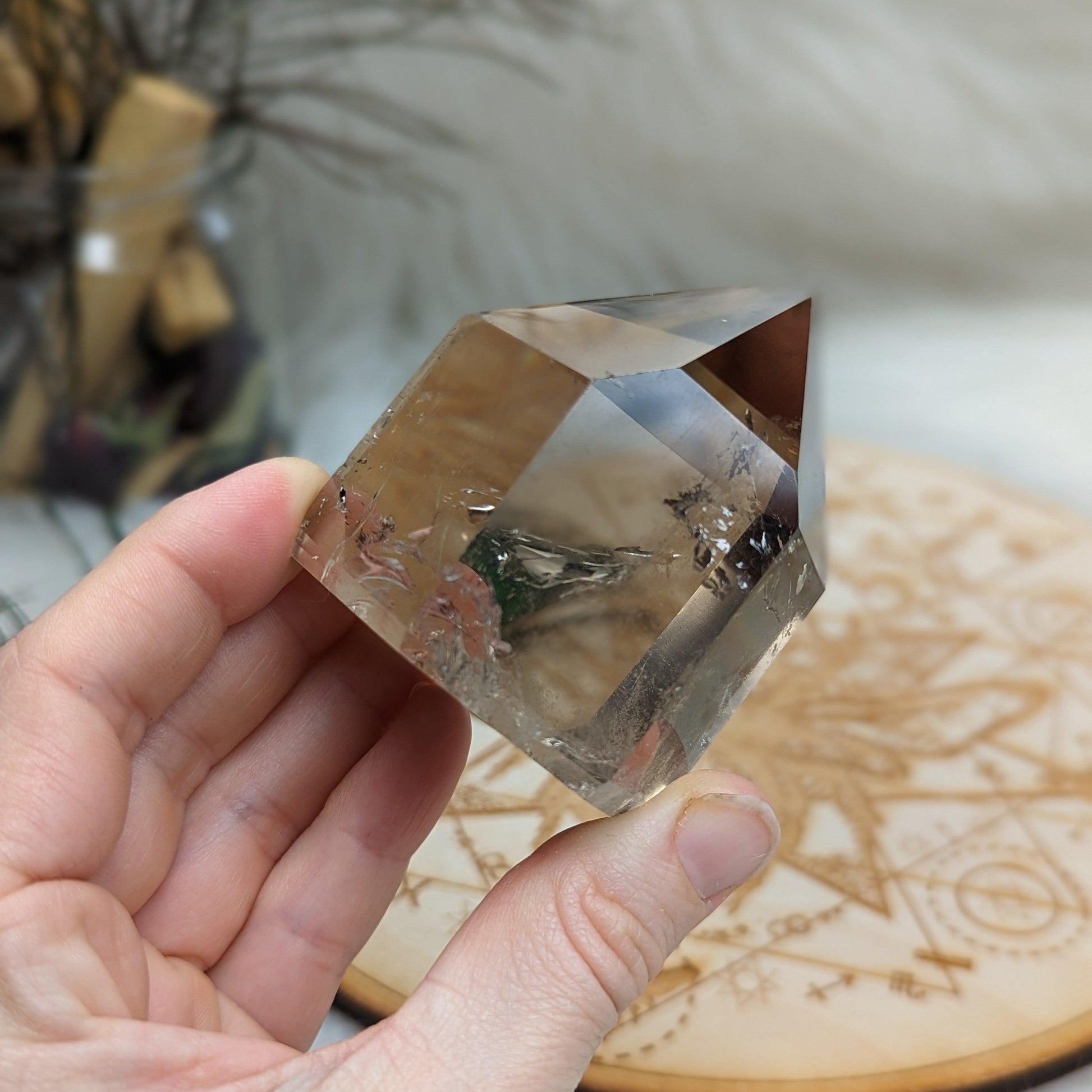 Stunning Clear Smoky Quartz Polished Point ~ Protective and Grounding Display Point ~ - Earth Family Crystals