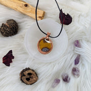 Gorgeous and Rare Orbicule Jasper Copper Wrapped Pendant with Necklace Cord - Earth Family Crystals