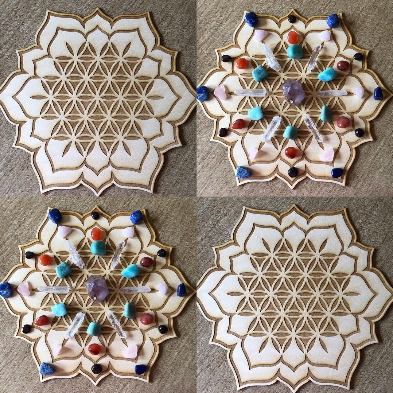 Flower of Life Lotus Crystal Grid