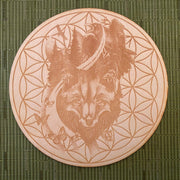Fox Raven Flower of Life Crystal Grid