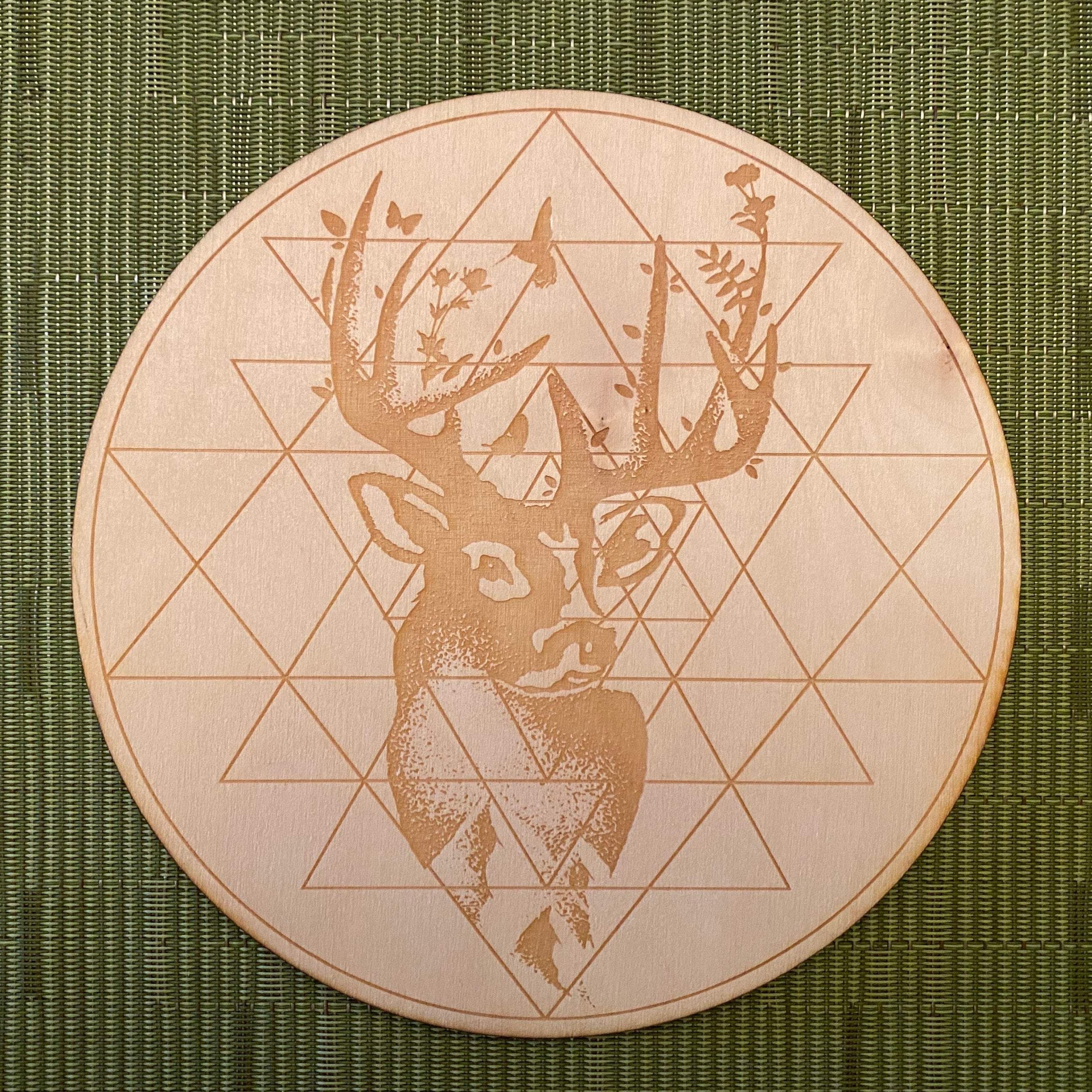 Deer Sri Yantra Crystal Grid