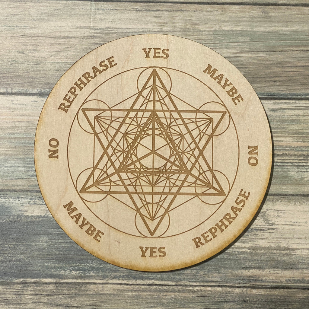 Merkaba Metatron&#39;s Cube Pendulum Board - Merkaba Divination Board - Altar Decoration - Sacred Geometry