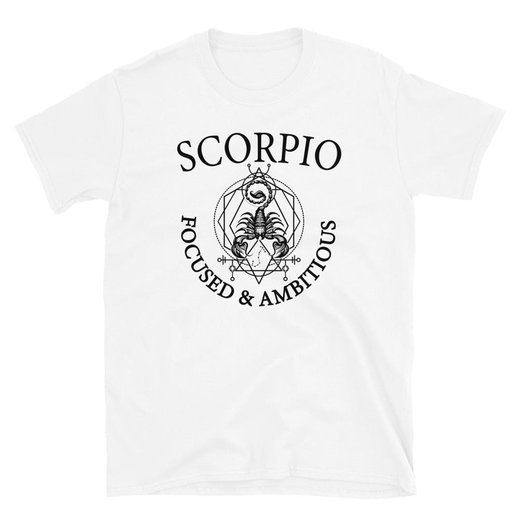 Scorpio Zodiac White T-Shirt - Earth Family Crystals