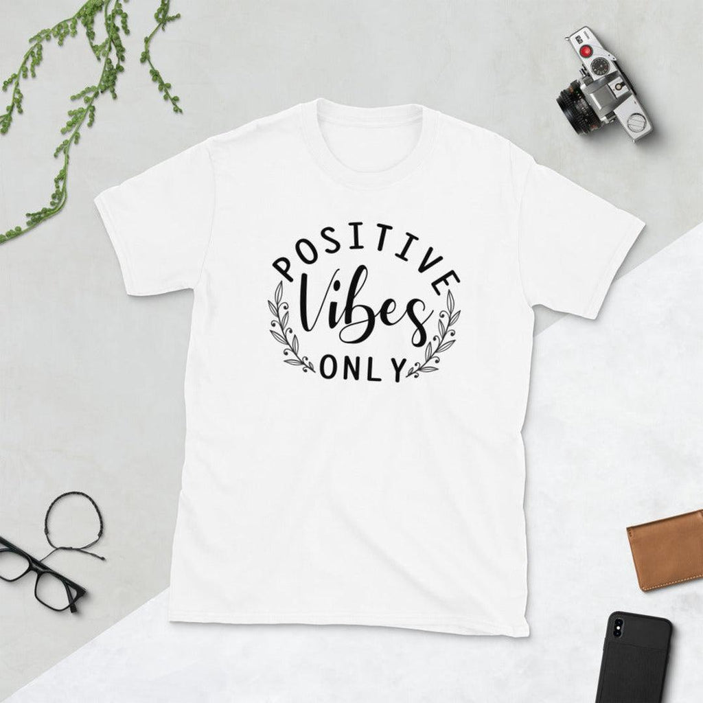 Positive Vibes Only T-shirt White - Earth Family Crystals