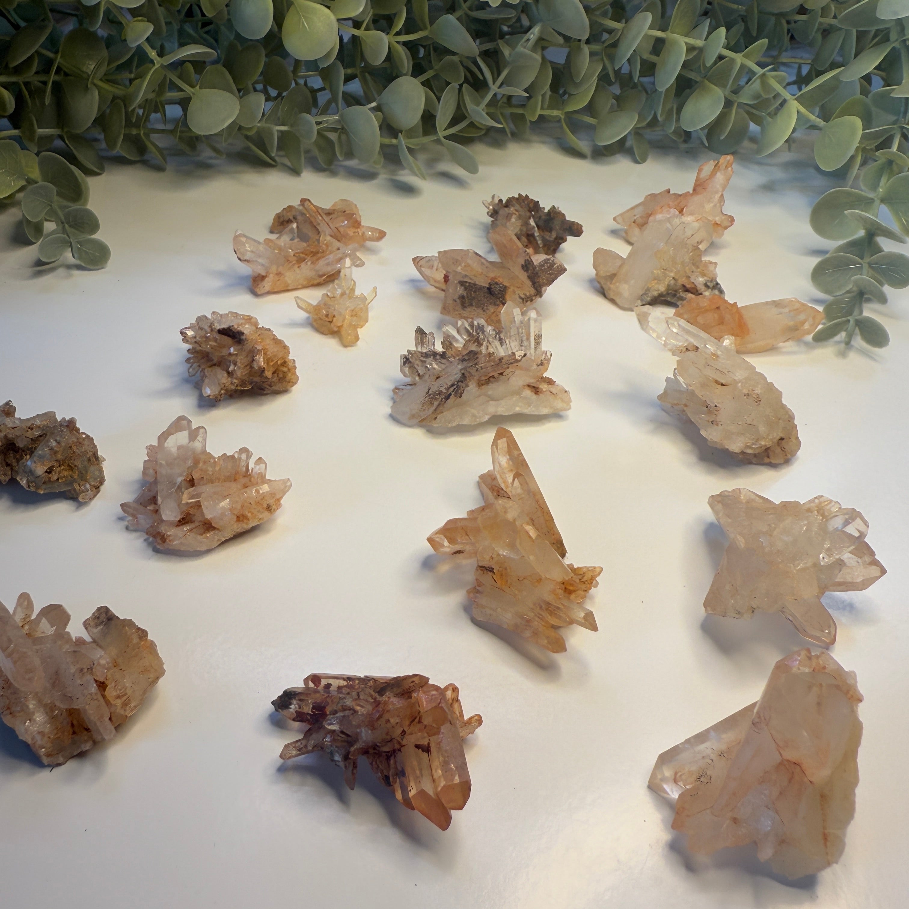 Petite Hematoid in Clear Quartz Clusters - Tabular Formations and Self Healed Specimens