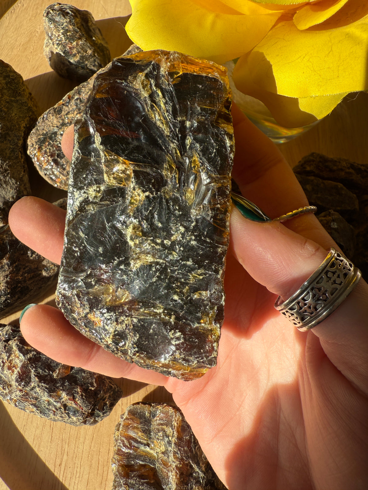Amber Large Rare Sumatran Golden Blue Amber Large Raw Chunk from Indonesia – Earth ...