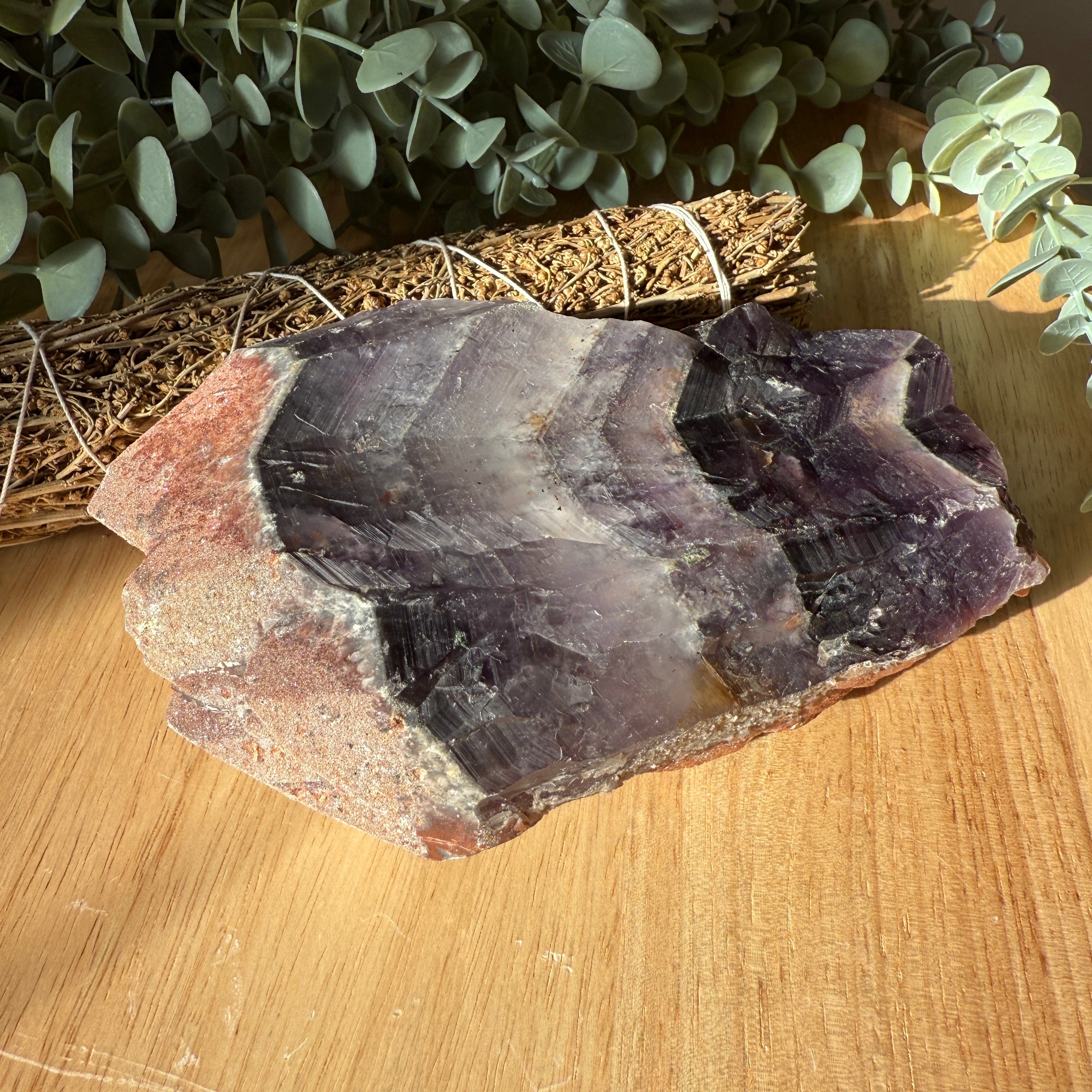 Gorgeous Raw Auralite 23 Natural Point with Hematite Crusting and Record Keepers