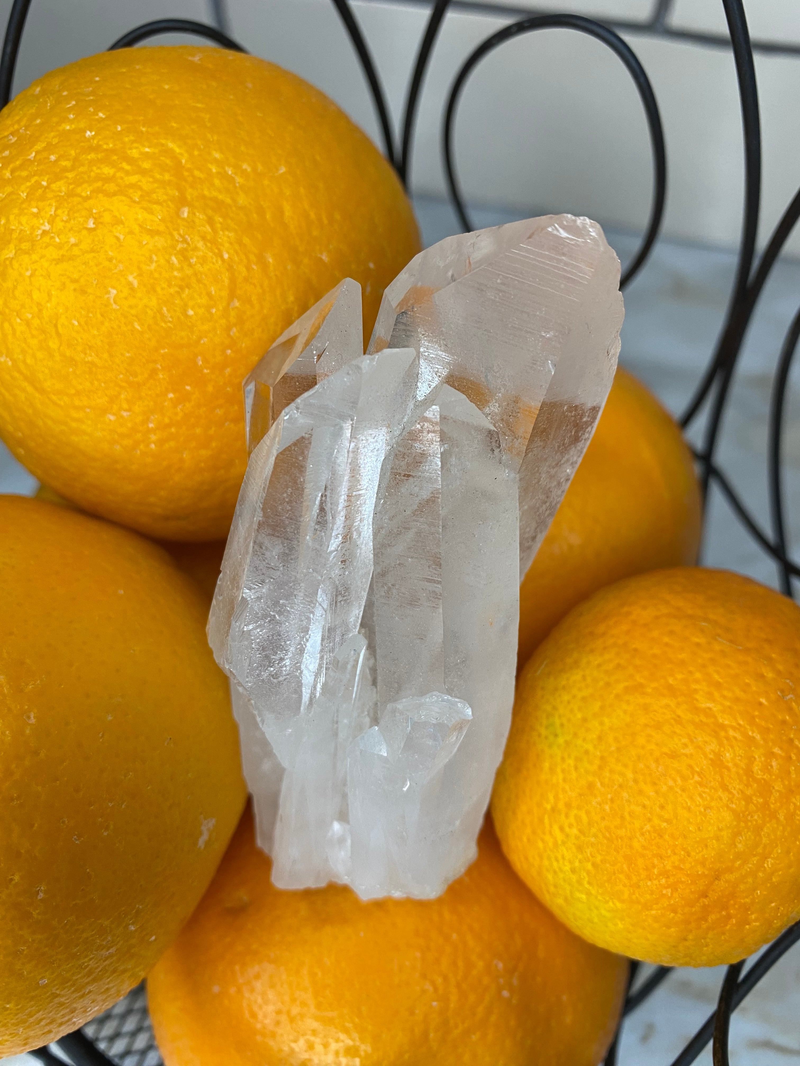 Incredible Lemurian Quartz Point Cluster with Amazing Clarity and Rainbows from Brazil