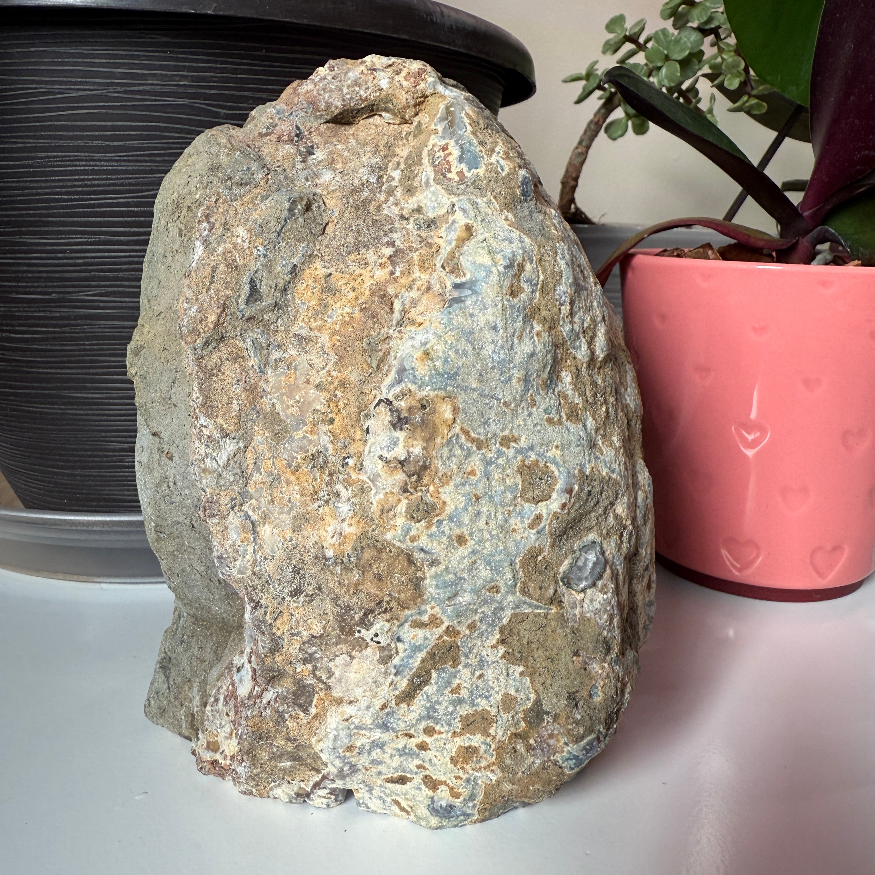 Gorgeous Agate Lamp with Druzy Cave Partially Polished Home Decor Stone Night Light