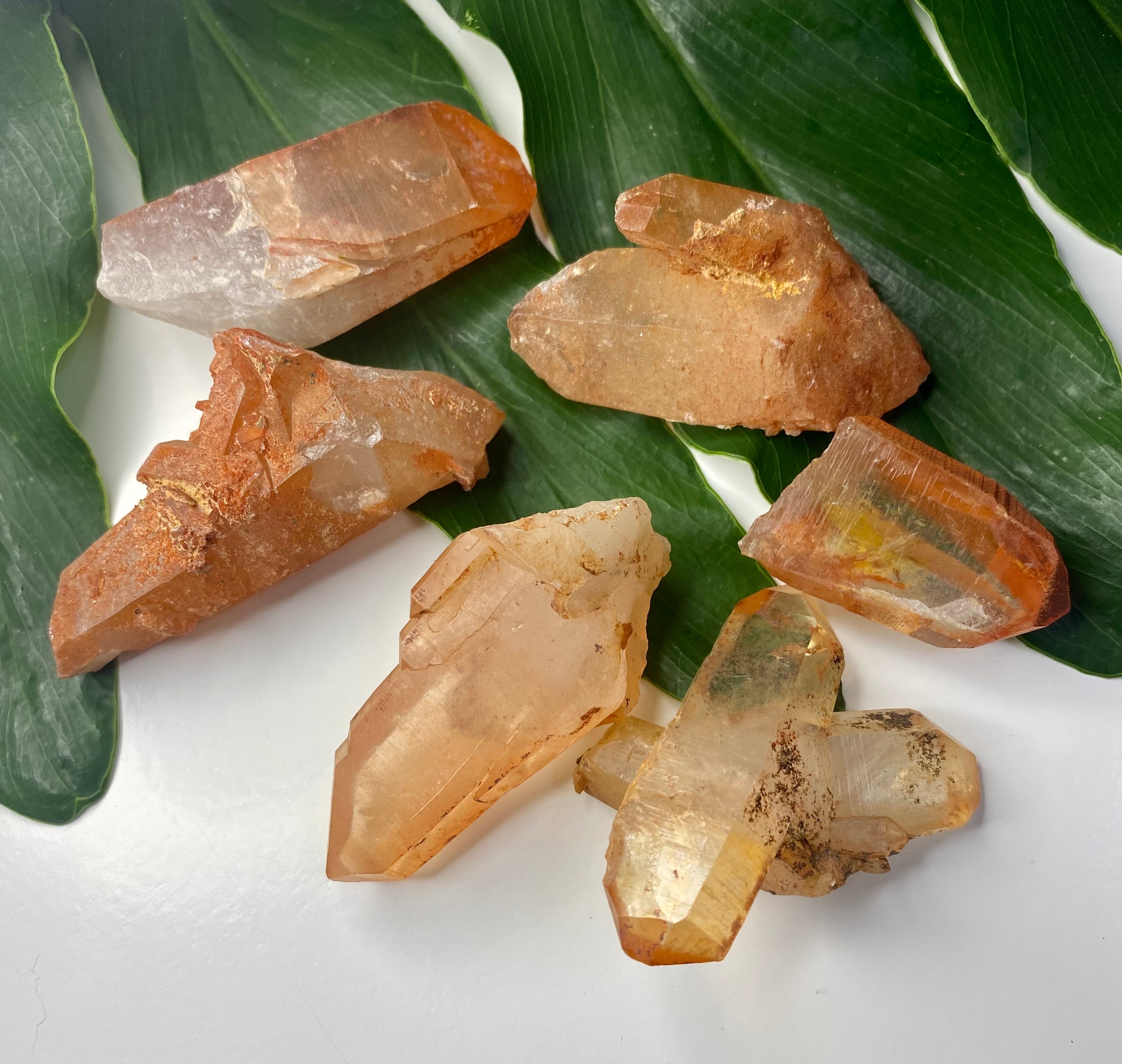 One Medium Tangerine Quartz Crystal Point