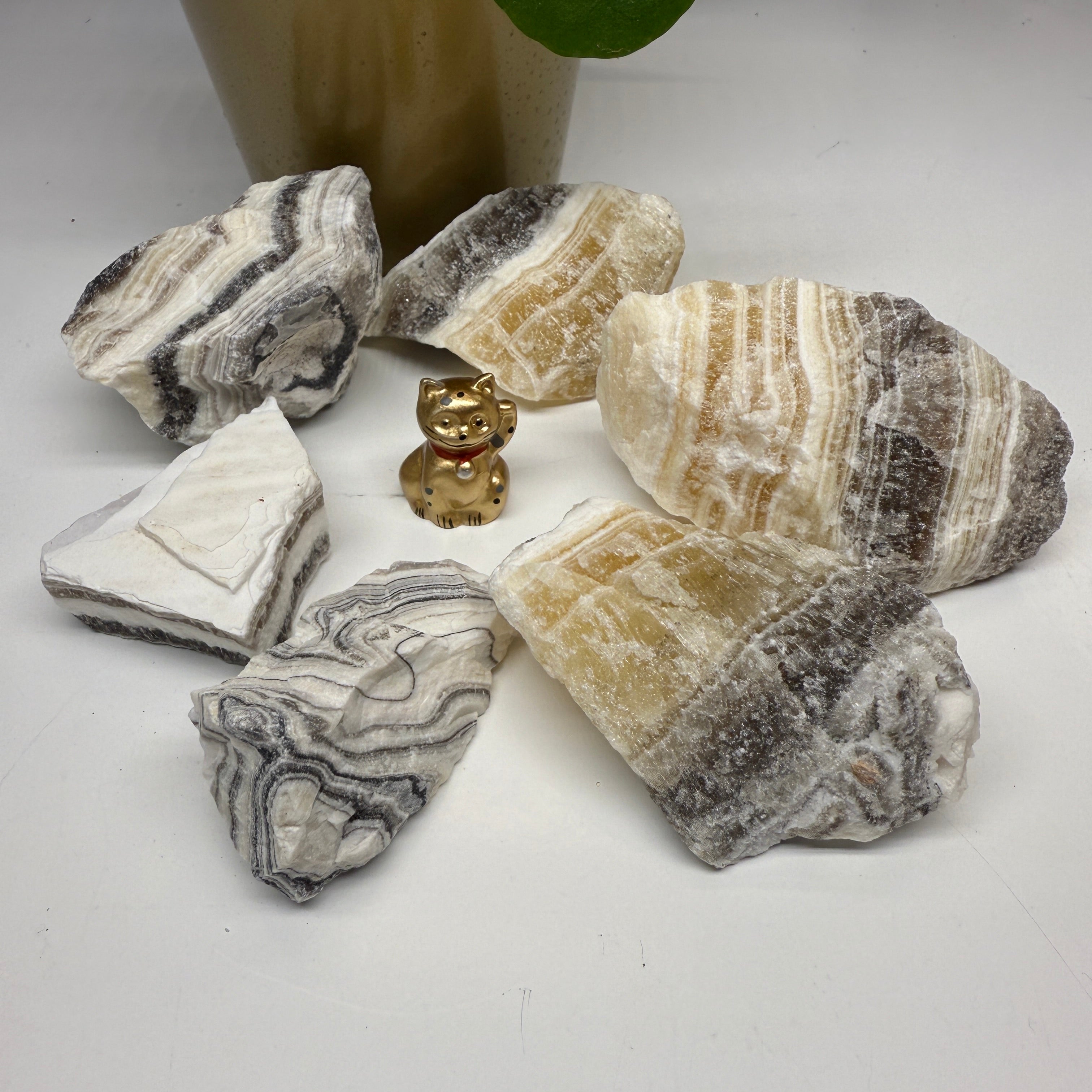 One Pound Beautiful Natural Zebra Calcite Chunks from Mexico