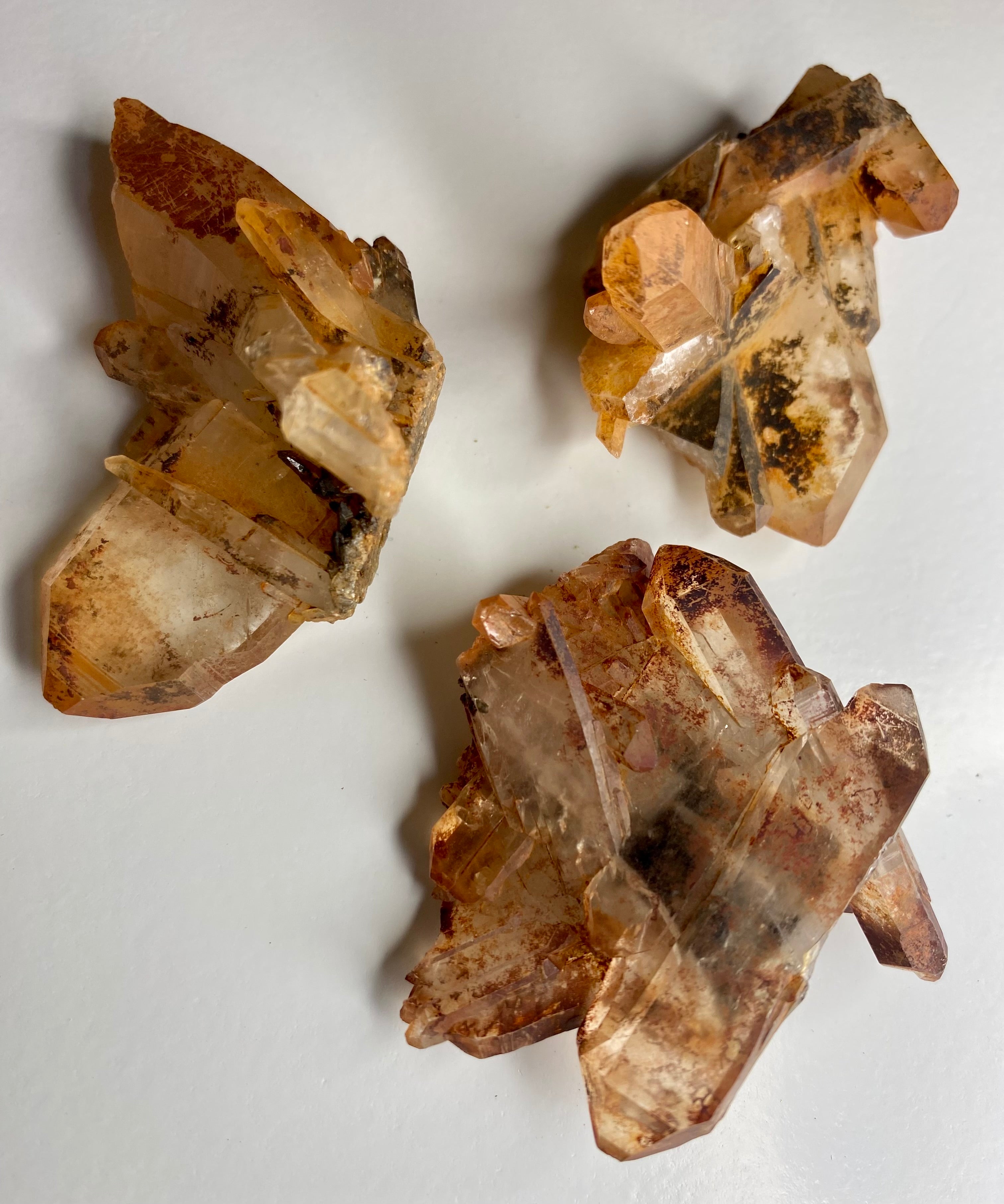 One Tangerine Faden Quartz Crystal Cluster