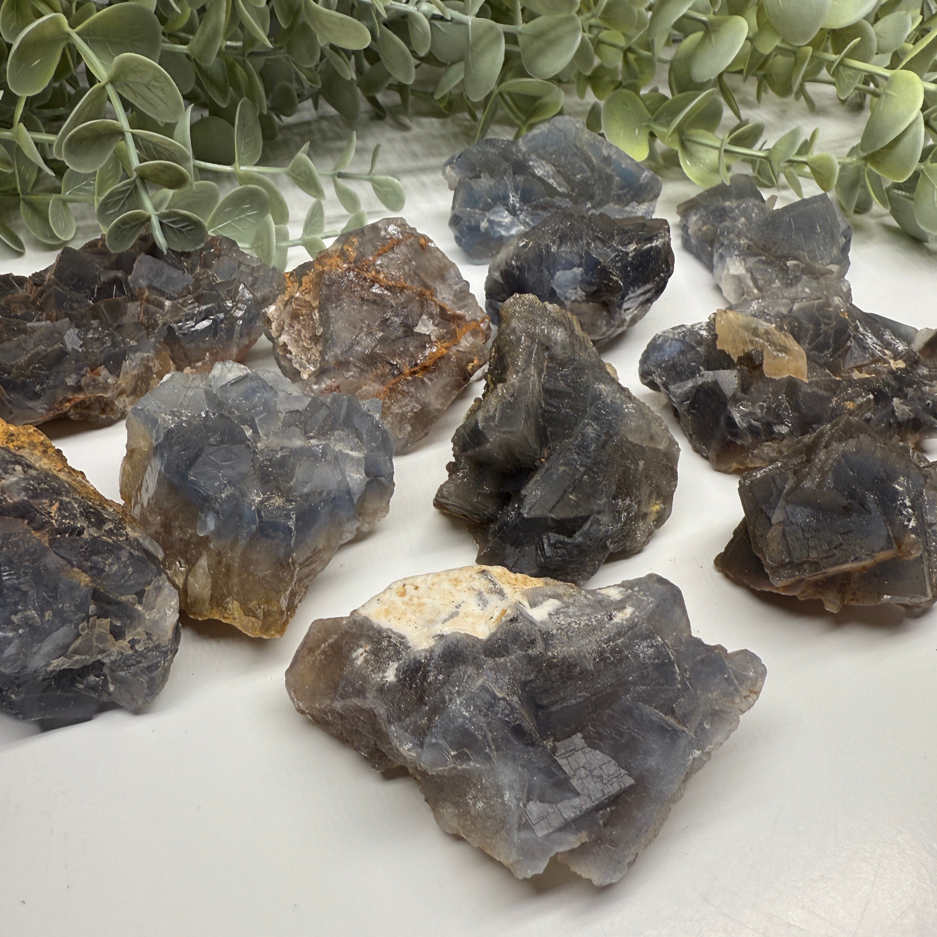 One Cubical Fluorite Cluster with Blue and Purple Tones