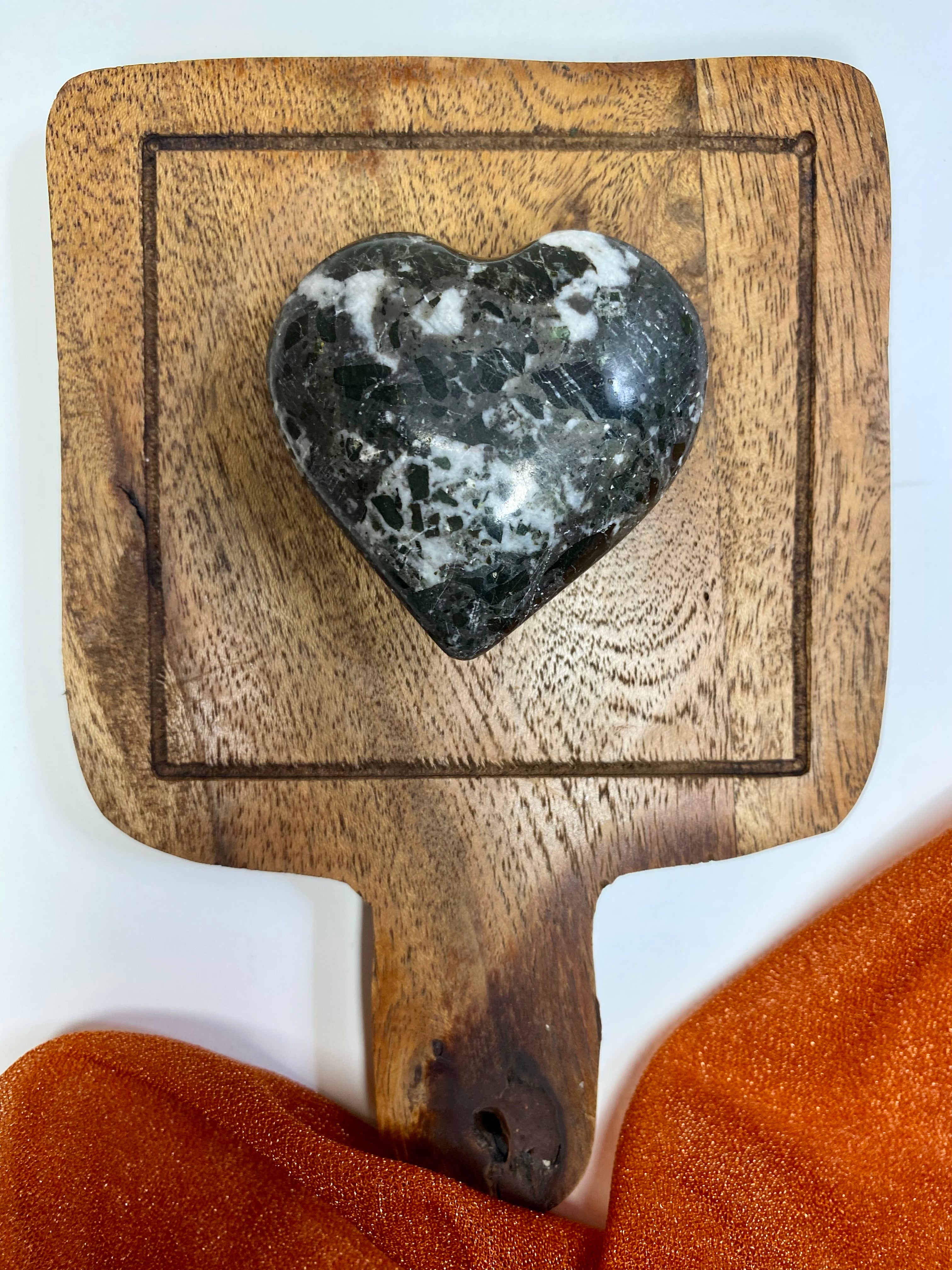 Zebra Agate Gemstone Heart Carving