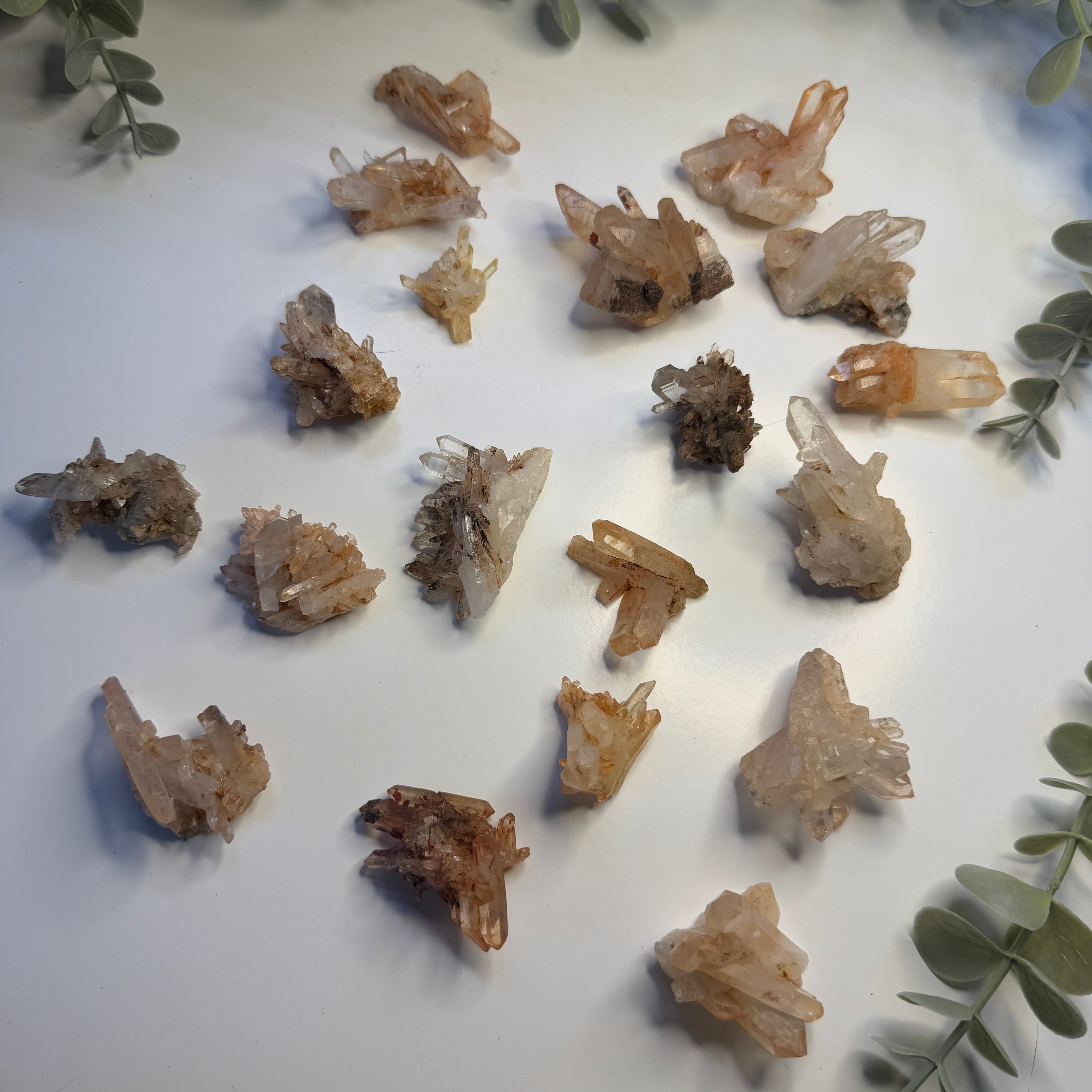 Petite Hematoid in Clear Quartz Clusters - Tabular Formations and Self Healed Specimens
