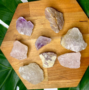 Restoring Love Crystal Healing Gemstone Set of Rose Quartz and Amethyst Mixed Natural Set of Eight