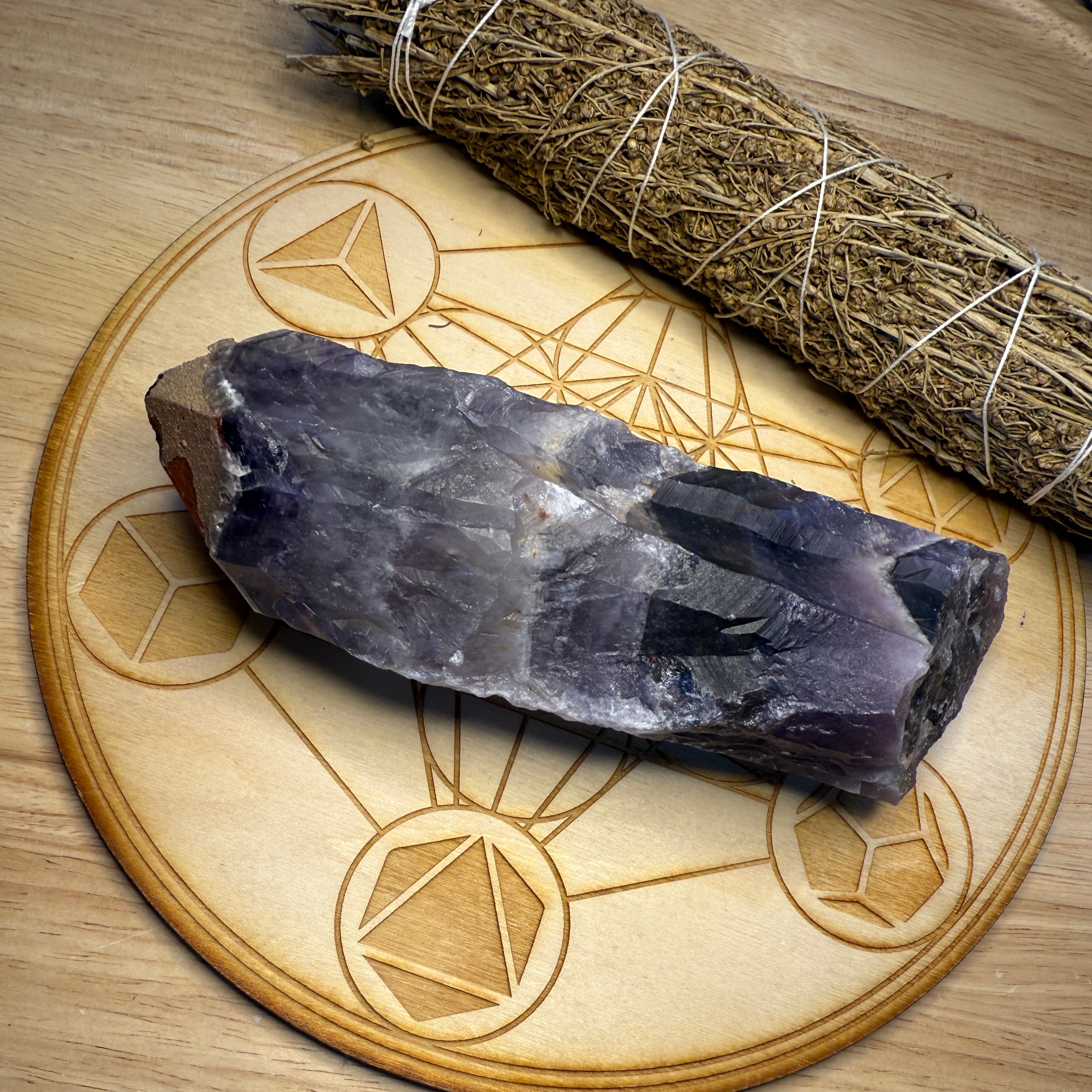 Auralite 23 Natural Crystal Point with Hematoid Crust from Ontario, CA