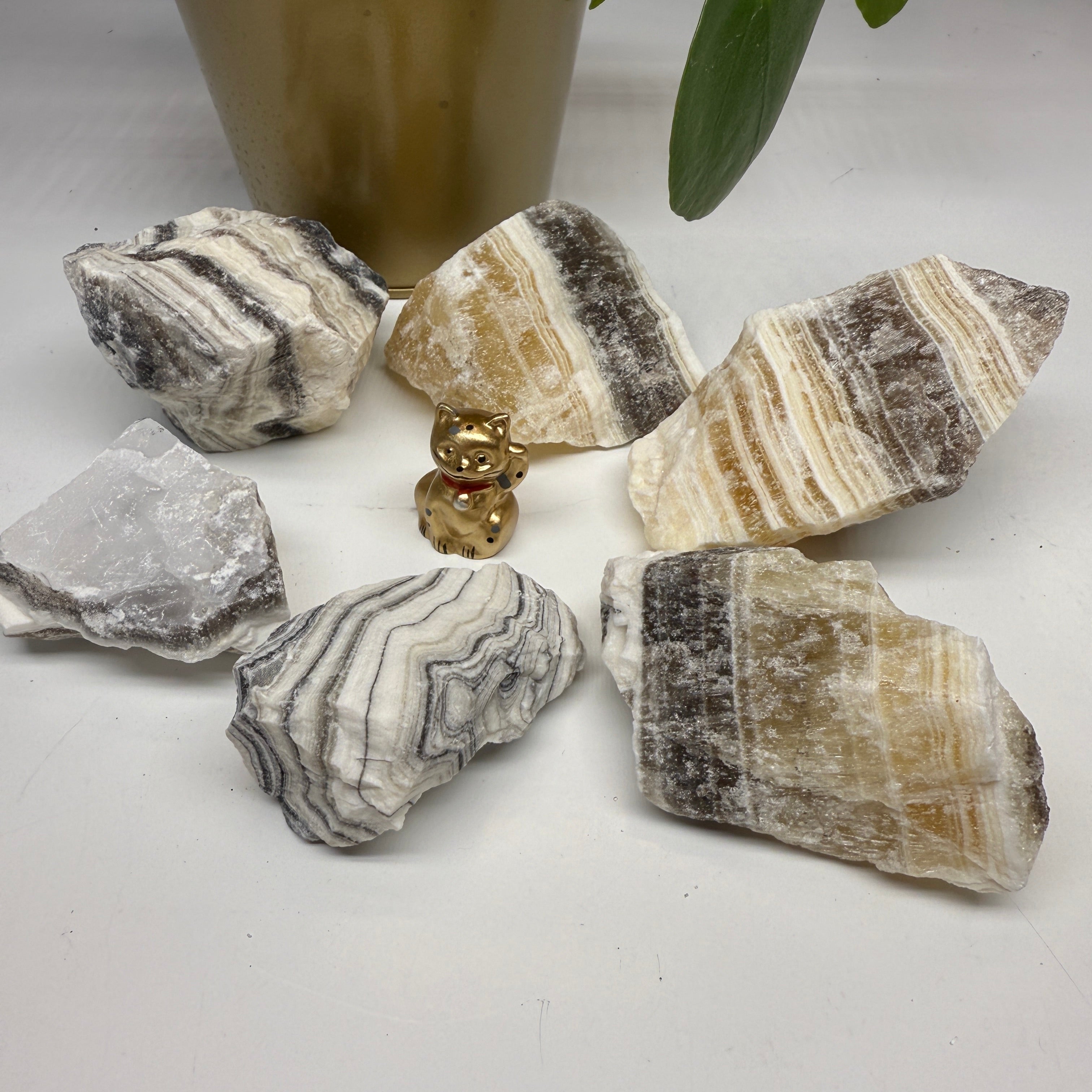 One Pound Beautiful Natural Zebra Calcite Chunks from Mexico
